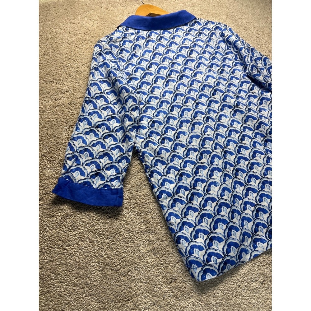 Sigrid Olsen Blue White Tunic Top Linen 3/4 Sleeve NWT V Neck Coastal Vacation S - Picture 12 of 12